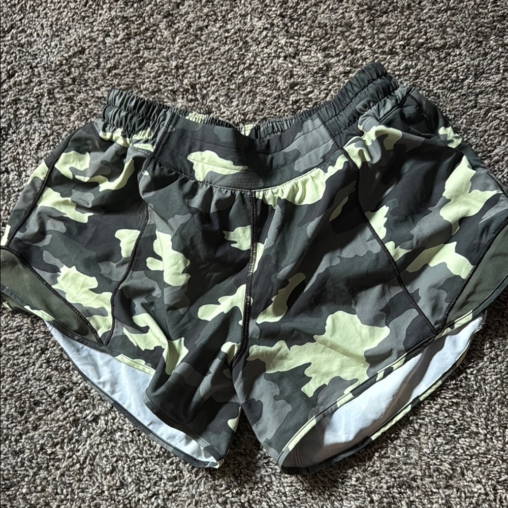 lululemon athletica Green and Black Athletic Shorts